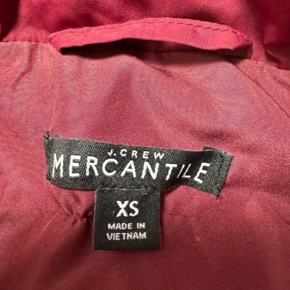 J Crew Mercantile Quilted Puffer‎ Burgundy Wine Maroon Vest Size XS - Picture 4 of 5